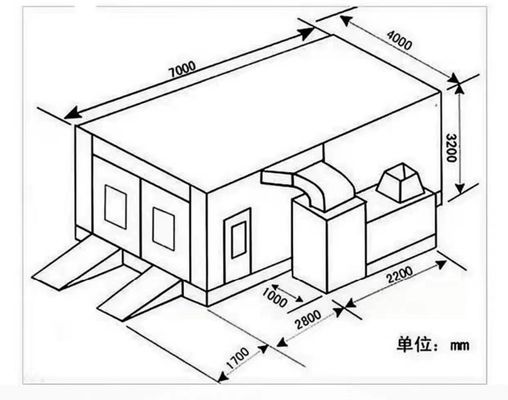 Fire Resistant Wall Car Spray Booth Commercial Vehicle Spray Booth With Floor Filter