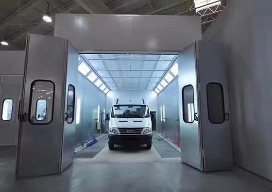 2*2.2kw Outlet Fans Bus Spray Booth with Front Door/Safety Door Ceiling Filter Rate 98%