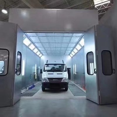 Four Sheetmetal Front Door Bus Spray Booth With High Capacity Intake Fan