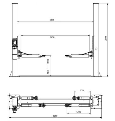 4000kg - 5500kg 2 Post Truck Lift Lifting Two Post Automobile Car Garage Lifting Equipment